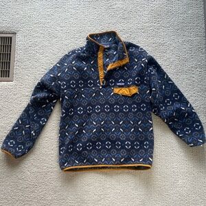 Patagonia Blue and Yellow Patterned Pullover